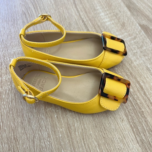 Janie and Jack Yellow Square Tortoise Buckle Flats - Picture 3 of 5